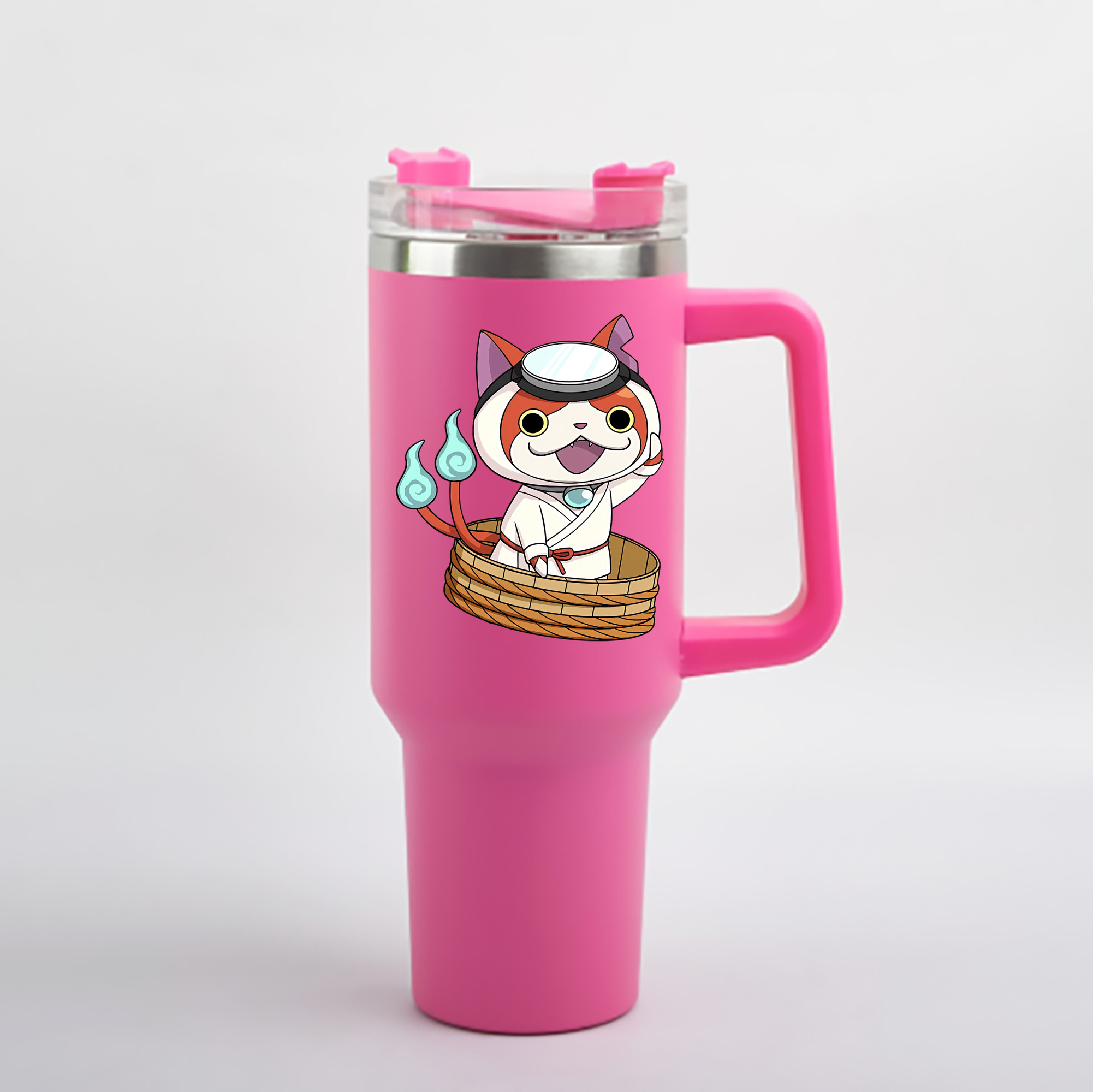 （画像用） 妖怪ウォッチ Yo-kai Watch 1200mL車用タンブラー - クリスタルステッカー（プラスチックストロー付き）